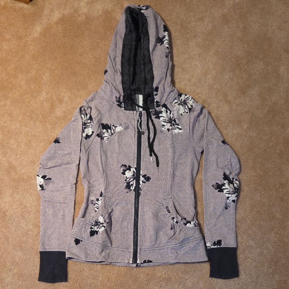 Floral Zip-Up Hoodie